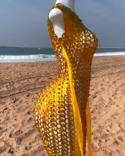 SENSATION Laser-Cut DRESS Metallic KARAT GOLD Facetfine SENSATION Laser-Cut DRESS Metallic KARAT GOLD Facetfine