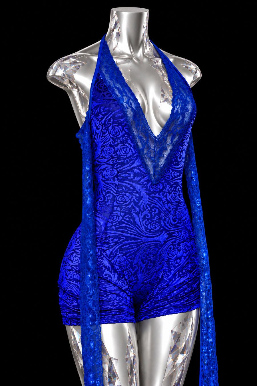 Blue Rose Romper