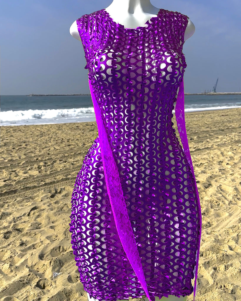 SENSATION Laser-Cut DRESS Metallic LAVENDER FLOWERS – Facetfine