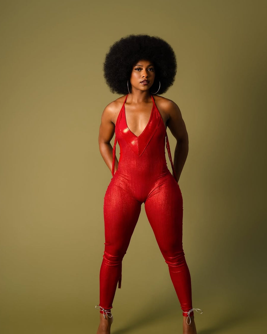 Metallic Red Jump-Her Jumper (Tall/Short girl Friendly STRETCH 0-14)