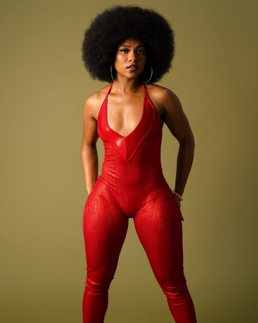 Metallic Red Jump-Her Jumper (Tall/Short girl Friendly STRETCH 0-14)