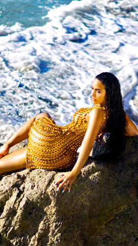 SENSATION Laser-Cut DRESS Metallic KARAT GOLD