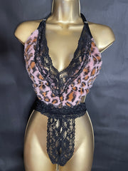 FUR ROSETTE LEOPARD Convertible 2 Piece